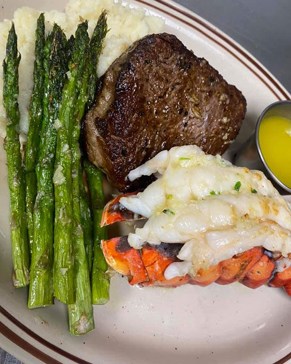 Surf and Turf Pitkins Restaurant Schroon Lake